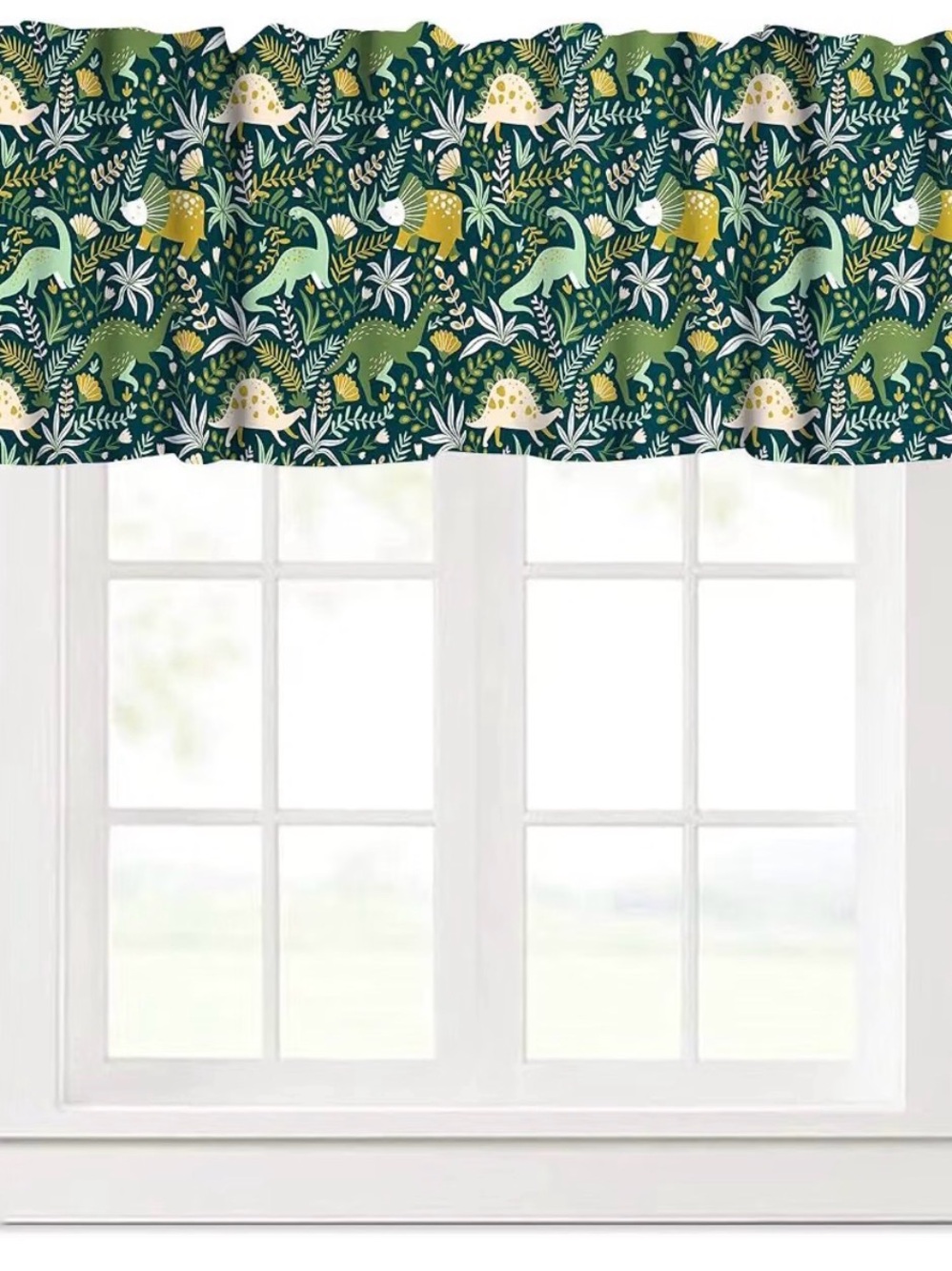 Dinosaur Valance Curtain 54x18 Kids Nursery Playroom Window Decor